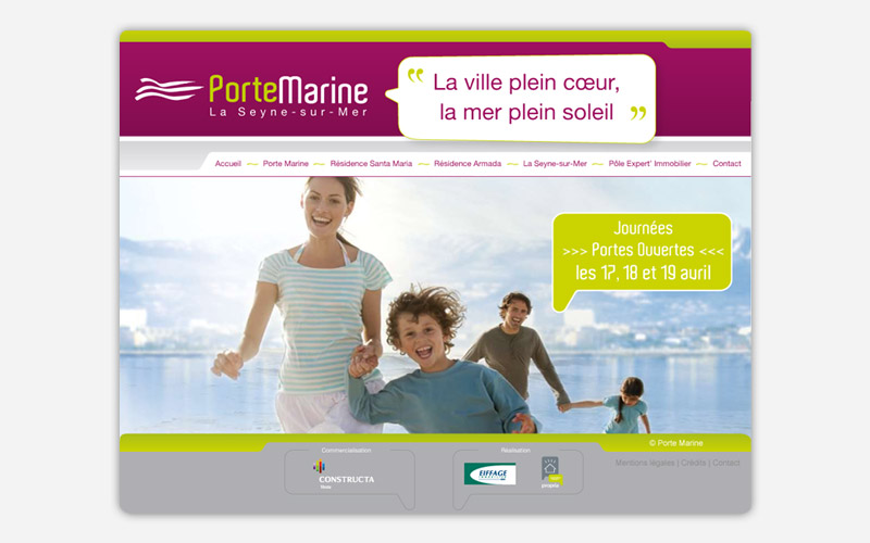 Site internet pour Constructa, société de services immobiliers.