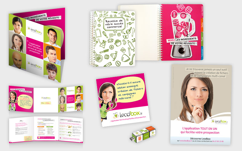Communication print pour Manageo, société spécialisée dans l'information d'entreprise et le marketing direct B to B.